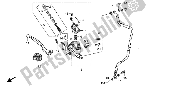 Todas las partes para Fr. Cilindro Maestro Del Freno de Honda CR 85 RB LW 2007