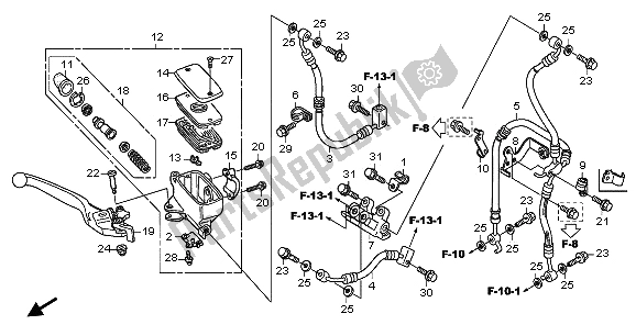 Todas las partes para Fr. Cilindro Maestro De Frenos (abs) de Honda NT 700 VA 2006