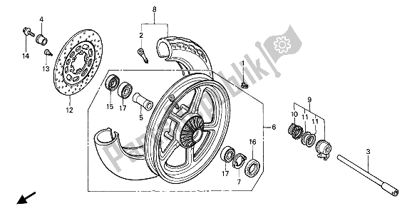 Tutte le parti per il Ruota Anteriore del Honda VT 1100C 1994