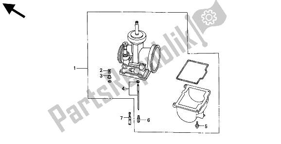 All parts for the Carburetor Optional Parts Kit of the Honda CR 500R 2 1993