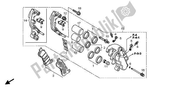 All parts for the Front Brake Caliper of the Honda FJS 400A 2009