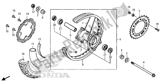 Tutte le parti per il Ruota Posteriore del Honda CRF 250L 2015