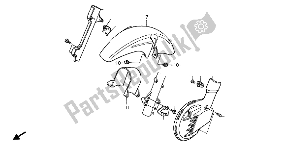 Todas las partes para Guardabarros Delantero Y Disco Delantero de Honda NX 650 1996