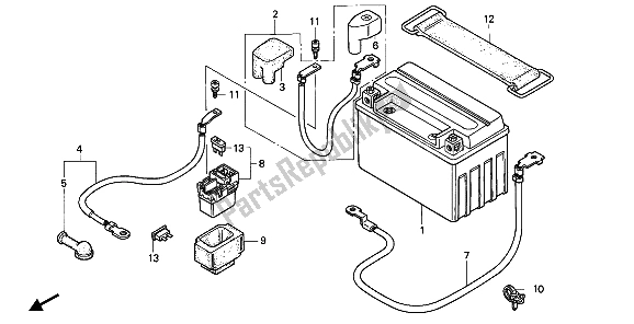 All parts for the Battery of the Honda CBR 900 RR 1993