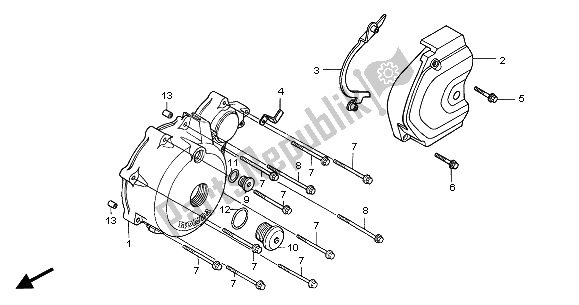 Tutte le parti per il Coperchio Carter Sinistro del Honda XL 650V Transalp 2001