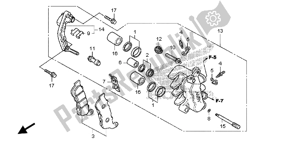 Todas las partes para Pinza De Freno Delantero de Honda SH 125D 2013