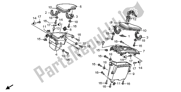 Todas las partes para Bolsillo De Capucha de Honda ST 1300 2009