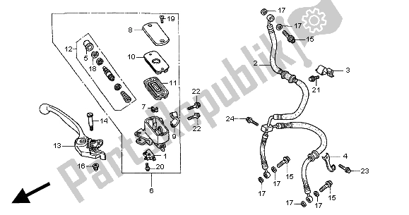 Wszystkie części do Fr. G?ówny Cylinder Hamulca Honda CBR 600F 2000