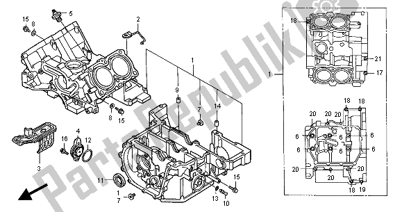 Todas las partes para Caja Del Cigüeñal de Honda ST 1100A 2001