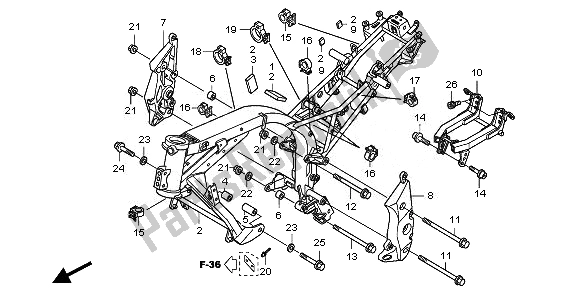 All parts for the Frame Body of the Honda CBF 1000 TA 2010