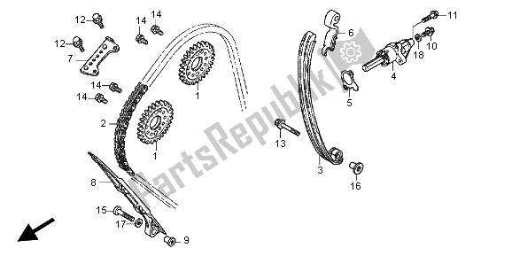 All parts for the Cam Chain & Tensioner of the Honda CBR 1000 RA 2013