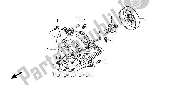 All parts for the Headlight (eu) of the Honda SH 125 AD 2013