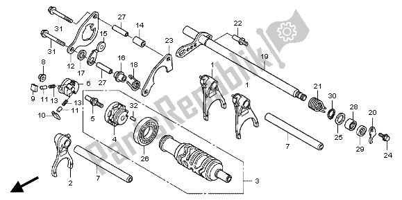 All parts for the Gearshift Drum of the Honda VFR 1200F 2013
