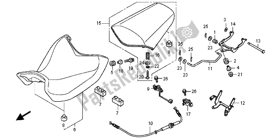 All parts for the Seat of the Honda NC 700 XD 2013