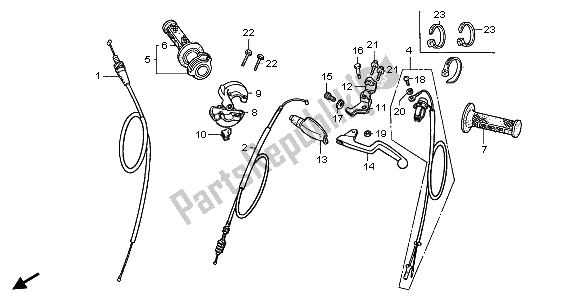 Todas las partes para Manejar Palanca E Interruptor Y Cable de Honda CR 85 RB LW 2006