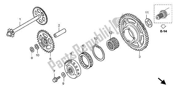 All parts for the Starting Clutch of the Honda CBF 1000A 2009