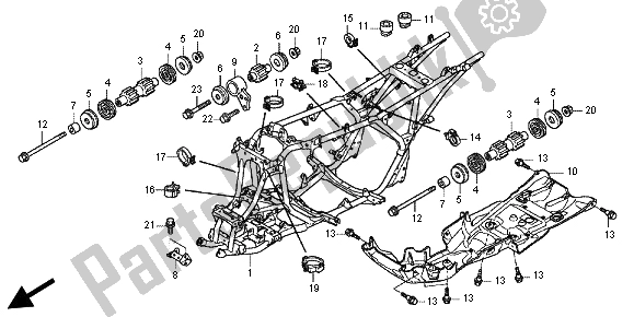 All parts for the Frame Body of the Honda TRX 500 FE Foretrax Foreman ES 2012