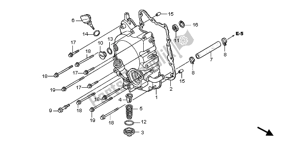 All parts for the Right Crankcase Cover of the Honda SH 150D 2009