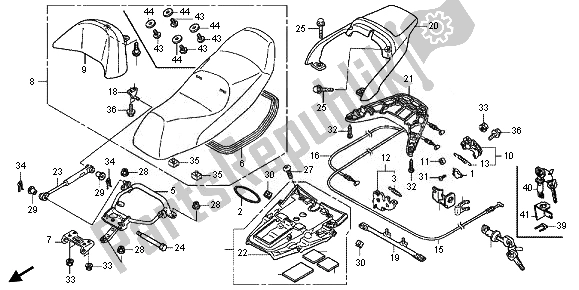 Alle onderdelen voor de Stoel van de Honda FJS 600D 2011