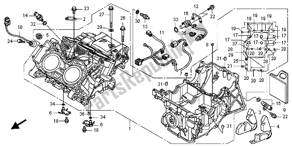 Todas las partes para Caja Del Cigüeñal de Honda VFR 1200 FD 2012