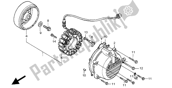 All parts for the Generator of the Honda VFR 750F 1997