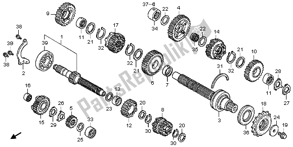 All parts for the Transmission of the Honda VFR 800X 2012