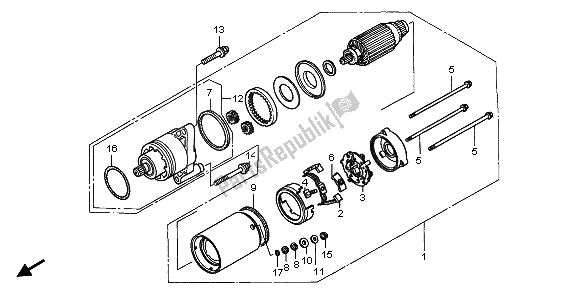 Tutte le parti per il Motore Di Avviamento del Honda GL 1500C 1997