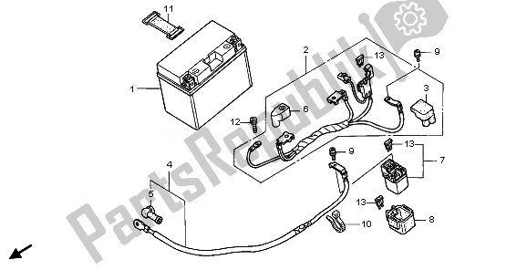 All parts for the Battery of the Honda VFR 800A 2010