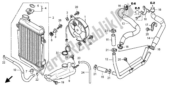 Alle onderdelen voor de Radiator van de Honda SH 300 2012