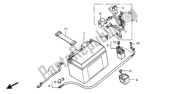 All parts for the Battery of the Honda CBR 1000 RR 2005