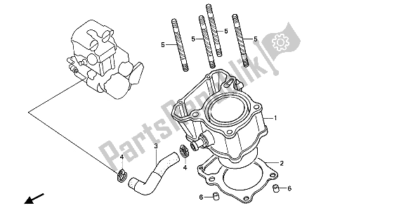 Tutte le parti per il Cilindro del Honda NX 250 1990