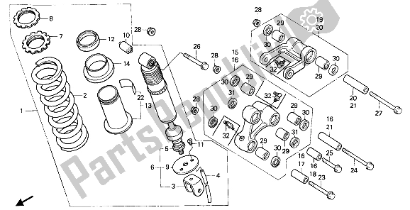 All parts for the Rear Cushion of the Honda NX 650 1989