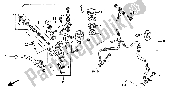 Tutte le parti per il Fr. Pompa Freno del Honda VTR 1000 SP 2001