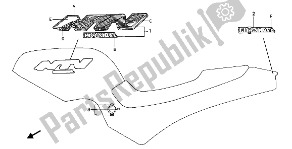 All parts for the Mark of the Honda NTV 650 1993