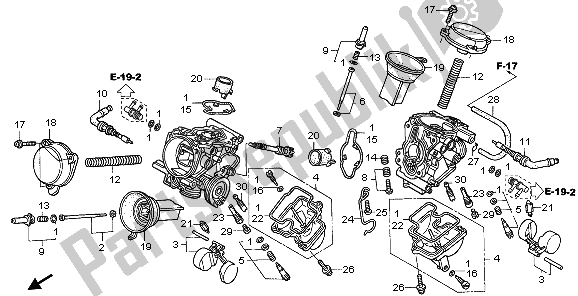 Toutes les pièces pour le Carburateur (composants) du Honda VT 125C 2007