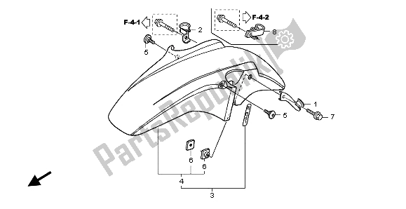 Tutte le parti per il Parafango Anteriore del Honda CBF 600 SA 2006