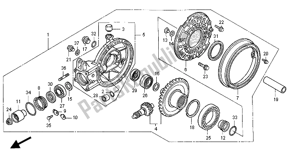 Todas las partes para Engranaje Conducido Final de Honda ST 1100 2000