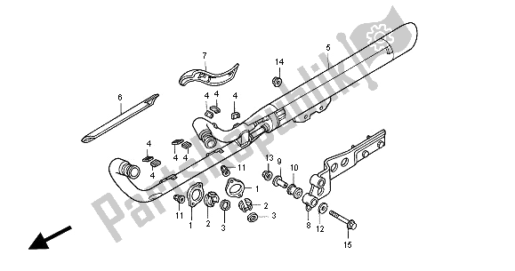 All parts for the Exhaust Muffler of the Honda VT 750C2 2000