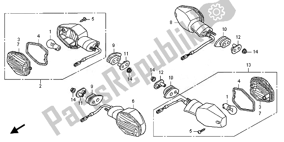 Tutte le parti per il Winker del Honda CB 1000R 2010