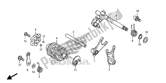 All parts for the Gearshift Drum of the Honda CRF 125 FB LW 2014