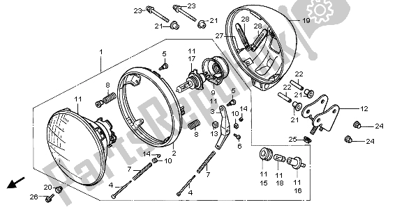 Tutte le parti per il Faro (eu) del Honda CMX 250C 1997