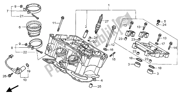 Tutte le parti per il Testata Posteriore del Honda VFR 800 FI 2001