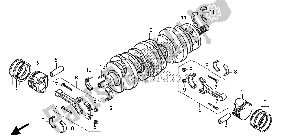 All parts for the Crankshaft & Piston of the Honda GL 1800B 2013