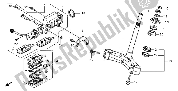 All parts for the Steering Stem of the Honda NSS 250S 2010