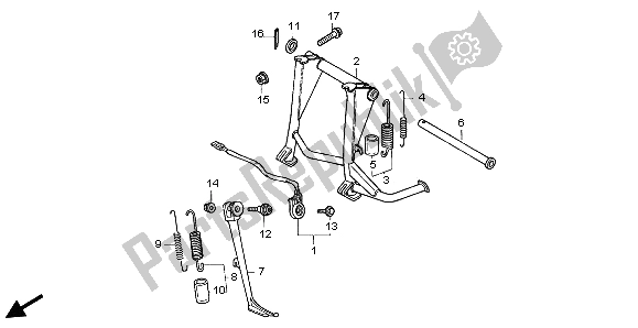 All parts for the Stand of the Honda ST 1100A 1999