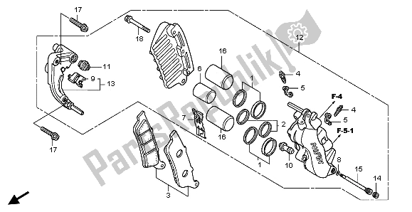 All parts for the Front Brake Caliper of the Honda FES 125 2006