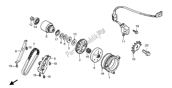 All parts for the Starting Clutch of the Honda CBR 1000F 1998