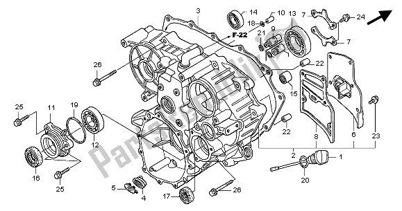 Tutte le parti per il Case Posteriore del Honda GL 1800A 2002