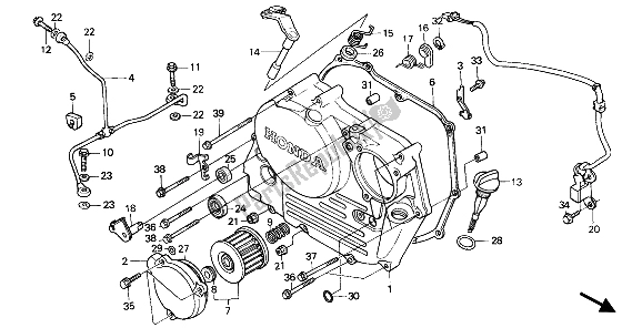 Todas as partes de Tampa Direita Do Cárter do Honda XR 250R 1990