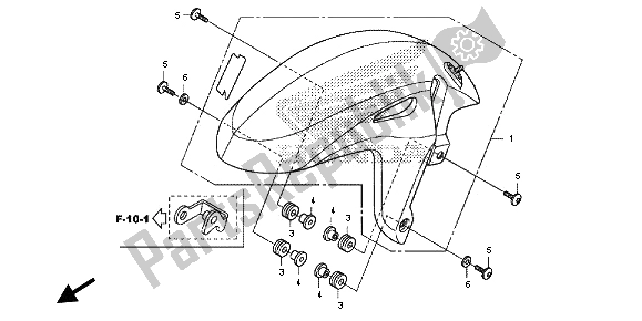 Tutte le parti per il Parafango Anteriore del Honda CB 600 FA Hornet 2013